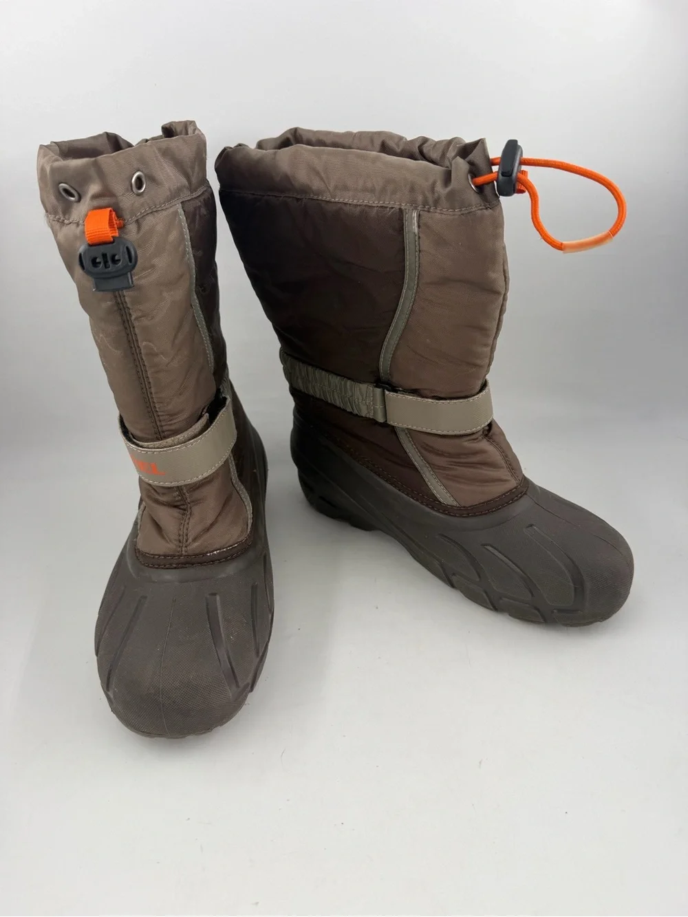 Sorel Kids Flurry -SZ 6- Brown Orange Waterproof Insulated Winter Snow Boots